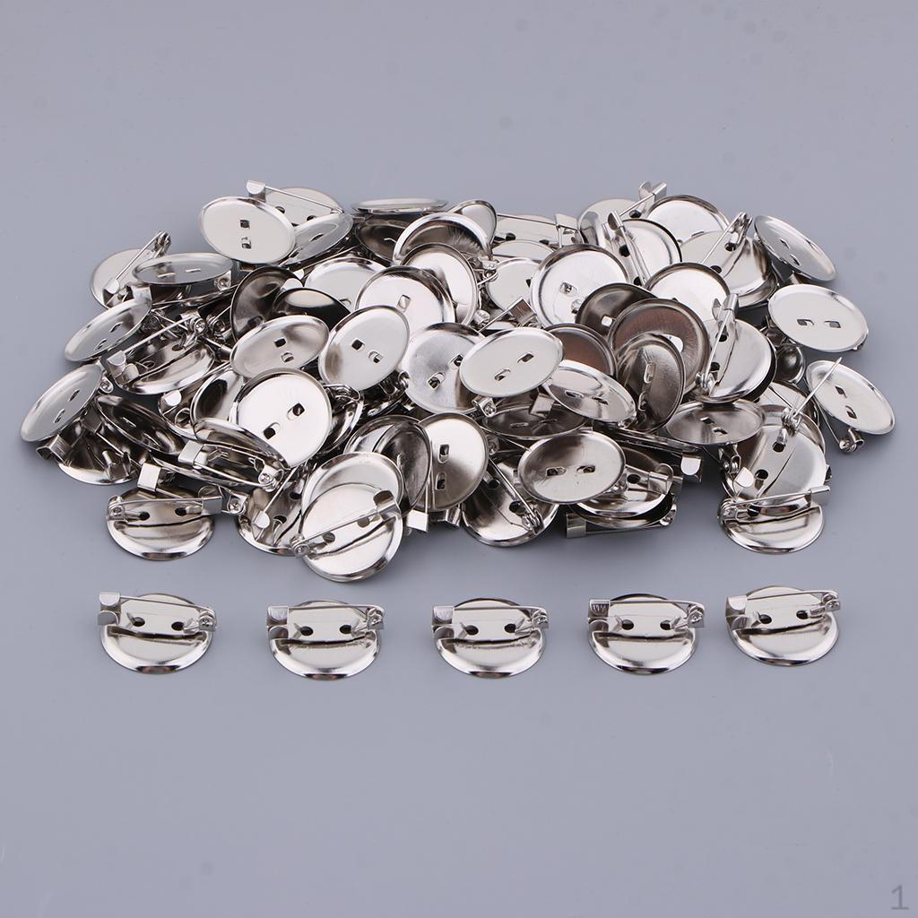 Pack of 100 Cabochon Brooch Setting Around Bezel Compartment - 20MM