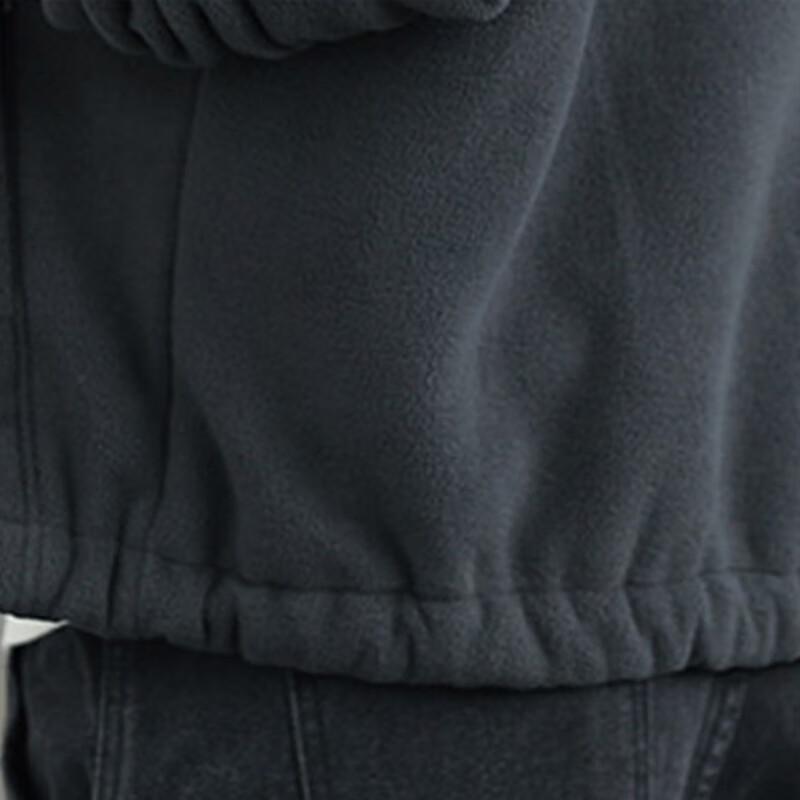 Romon Men's Fleece Stand-Up Collar Cardigan