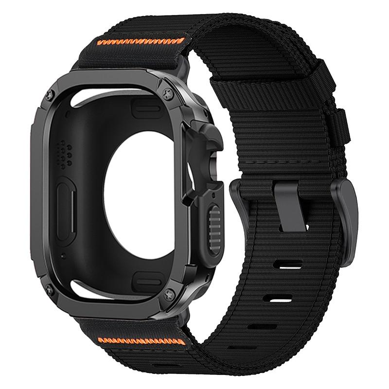 Чехол + Нейлоновый ремешок для Apple Watch Серии 11 10 42 46 мм Ultra 3 49 мм Защитный TPU PC Чехол для Iwatch 987 44 45 мм 6SE54 40 41 мм