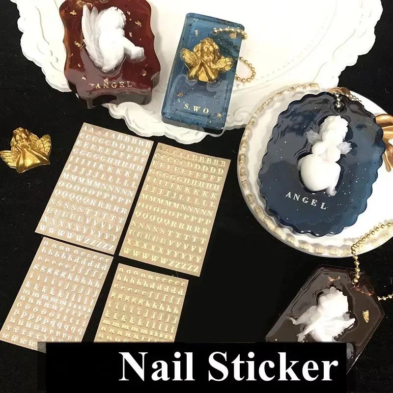 2Pcs Metal 26 Mini Alphabet Decor Stickers Gold Silver Epoxy Resin Filler For DIY Silicone Molds Craft Making Fillings