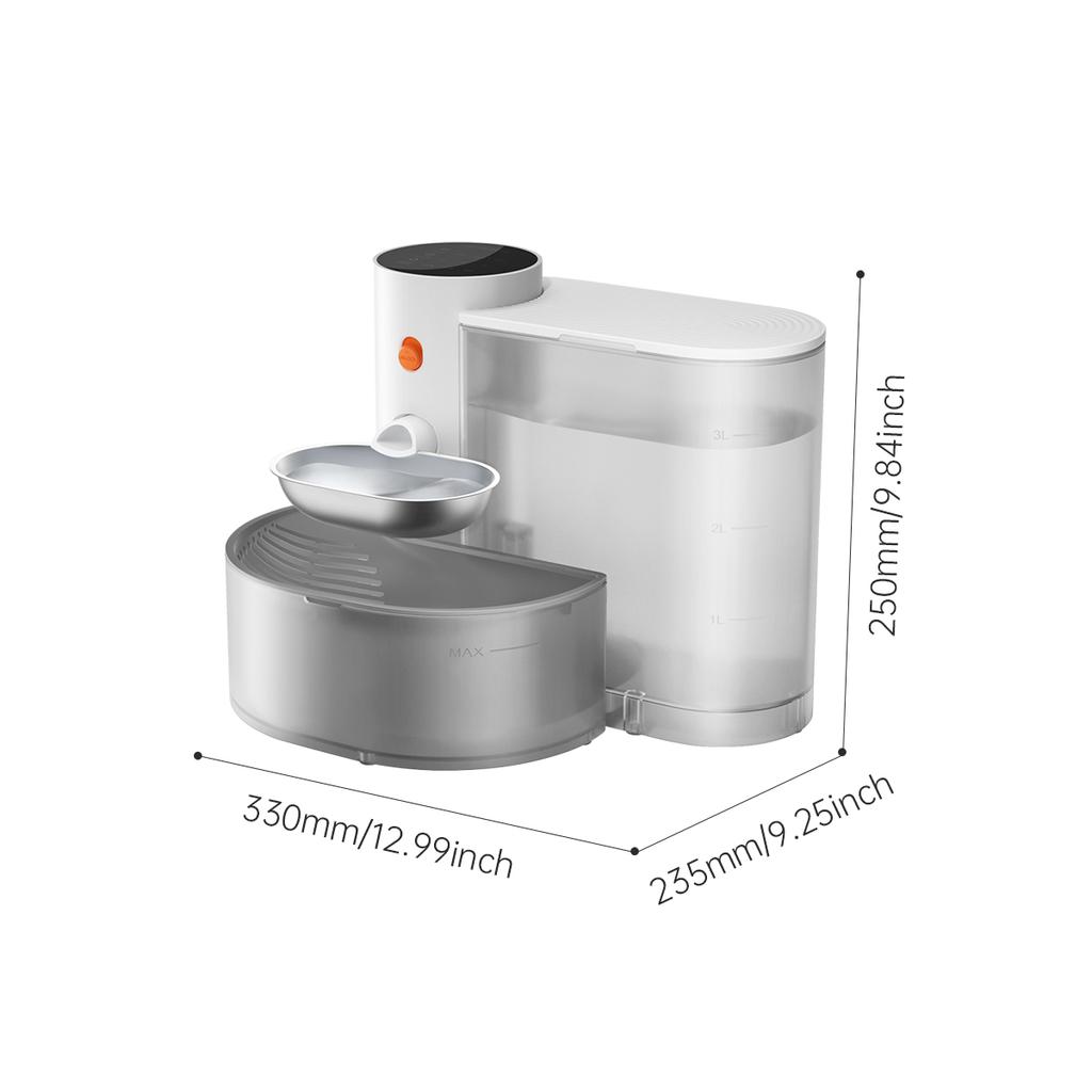 New Stainless Steel Bowl Pet Intelligent Pouring Water Dispenser Automatically Purifies The Wireless Drinking Bowl For Cats