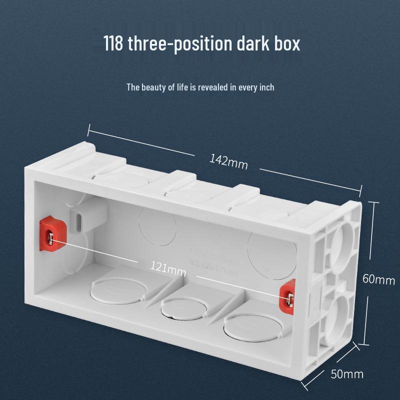 Электрик Встраиваемая монтажная коробка: Тип 118, Двух-четырехместная распределительная коробка для выключателей и розеток
