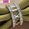 925 Sterling Silver AAA Zircon Roman Numerals Ring Charm Jewelry