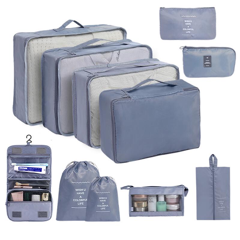 Комплект из 7 водонепроницаемых твиловых дорожных сумок для хранения - Высококачественные органайзеры для багажа для деловых поездок