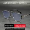 New Business Polygonal Frame Anti-Blue Light Double-Beam Frame Blue Light  Glasses for Men Metal Frame Computer  Glasses 6008