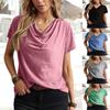 2023 Spring/Summer Women's Solid Color Casual Fashion Short Sleeve Tops