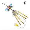Wind Chime Hummingbird Metal Glass Painted Crafts Pendant Bell Dragonfly Bird Aluminum Pipe Home Courtyard Hanging Pendant