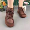 2024 Новые Ботильоны из коровьей кожи Женские Водонепроницаемые Ботинки На Шнуровке Женские Короткие Ботинки Широкая Посадка Женские Туфли Коричневые Ботинки