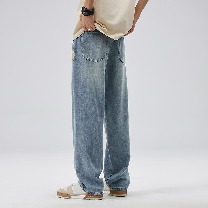 Джинсы широкие мужские сезонные свободные прямые американские уличные с узором «Звездное небо» повседневные весенние брюки