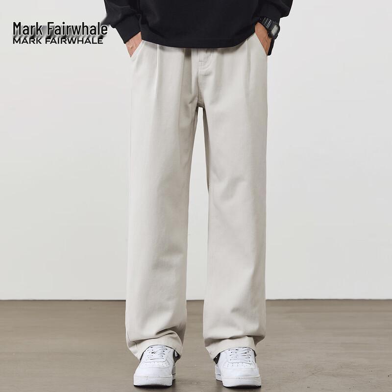Mark Fairwhale Men's Solid Casual Straight-Leg Pants