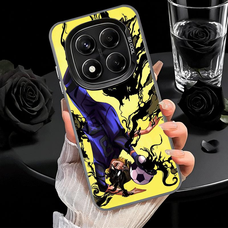 Синий чехол-бампер с L-застежкой Bachira Meguru для Samsung Galaxy S24 S25 FE S26 Edge S23 Ultra S22 Plus S21 + Ударопрочная задняя крышка