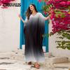 Women's Gradient Printed Beach Cover-ups Holiday Dresses Plus Size Swimwear Cover-ups