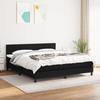 3140075 vidaXL Bed with Box Spring and Mattress Black 180x200 Cm Fabric