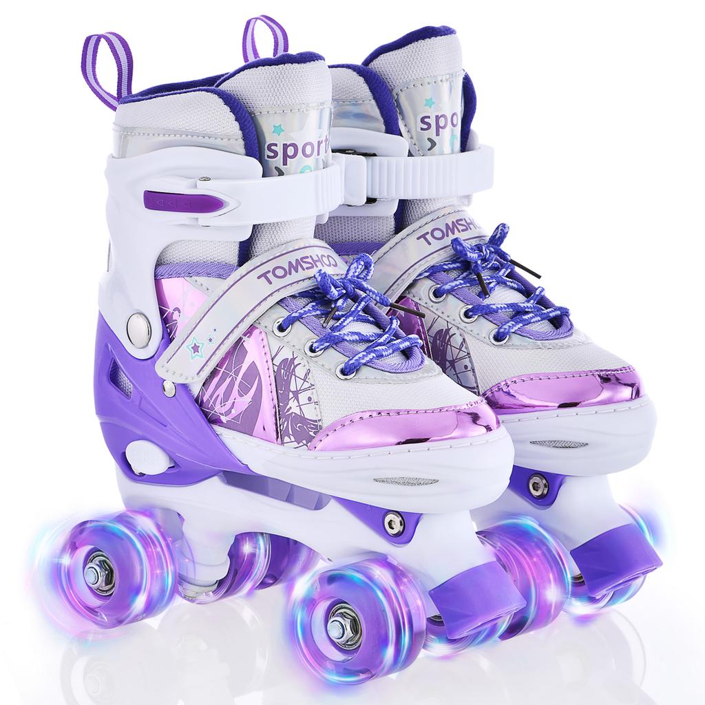 Roller Skates for Kids 4 Size for Children of Different Ages Adjustable Light Up LED Luminous Wheels