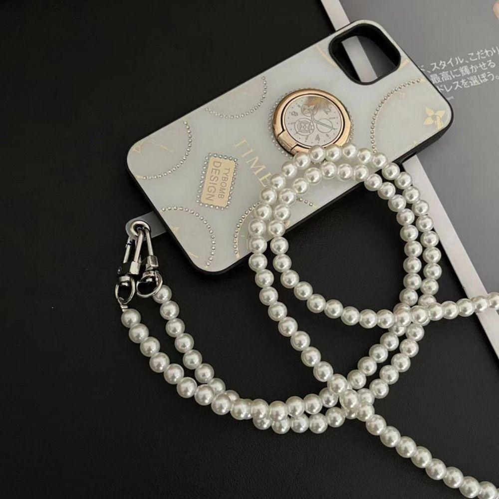 Long Crossbody Pearl Strap Anti-lost Sling for Phone Case Universal Clip Bag Phone Lanyard