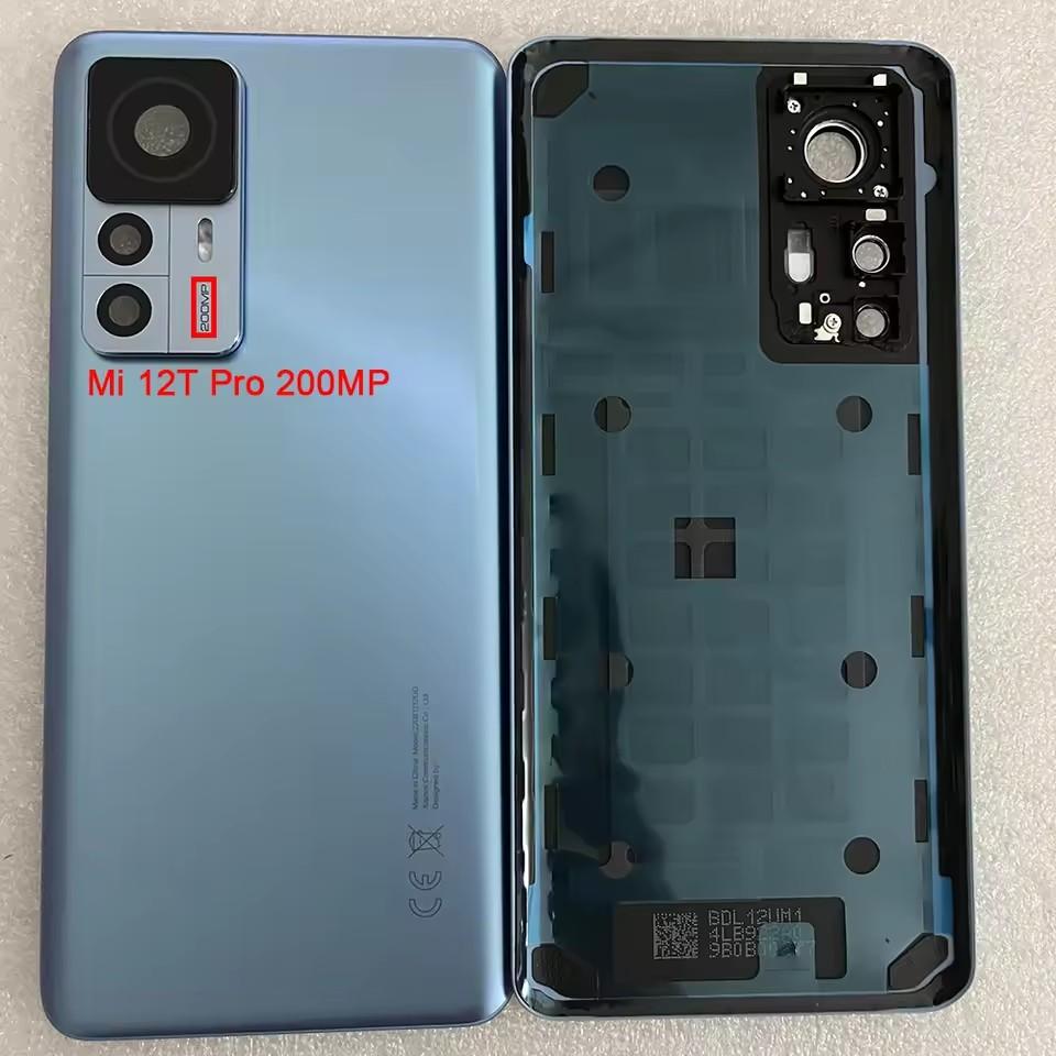 Для Xiaomi Mi 12T Pro Крышка аккумулятора Mi12T Задняя крышка корпуса с рамкой для камеры