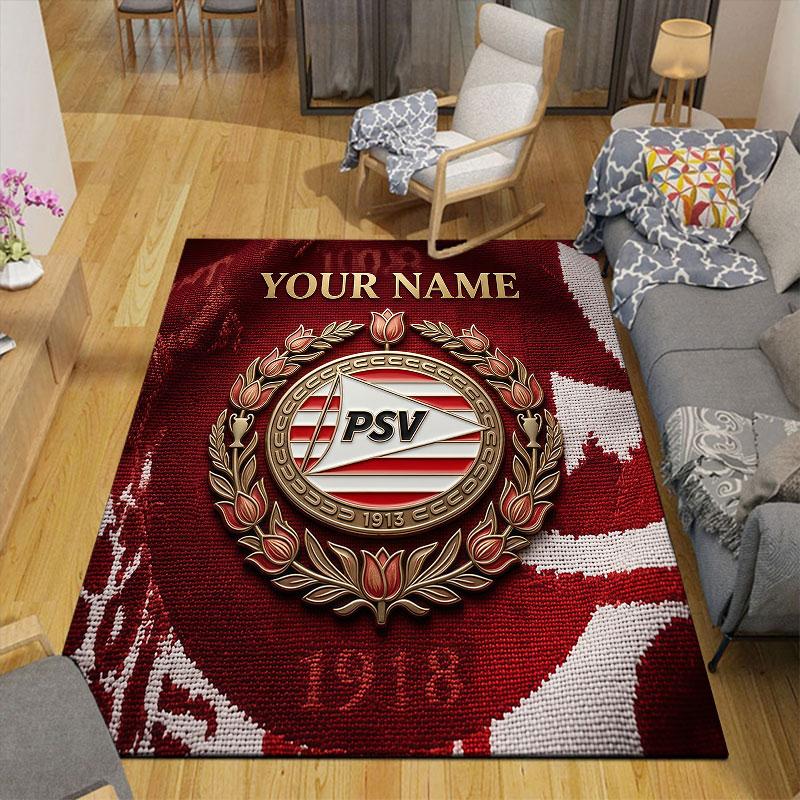 Custom Name,PSV Home Sofa Decoration for Living Room & Bedroom, Non‑Slip Play Flannel Floor Mat for Game Room