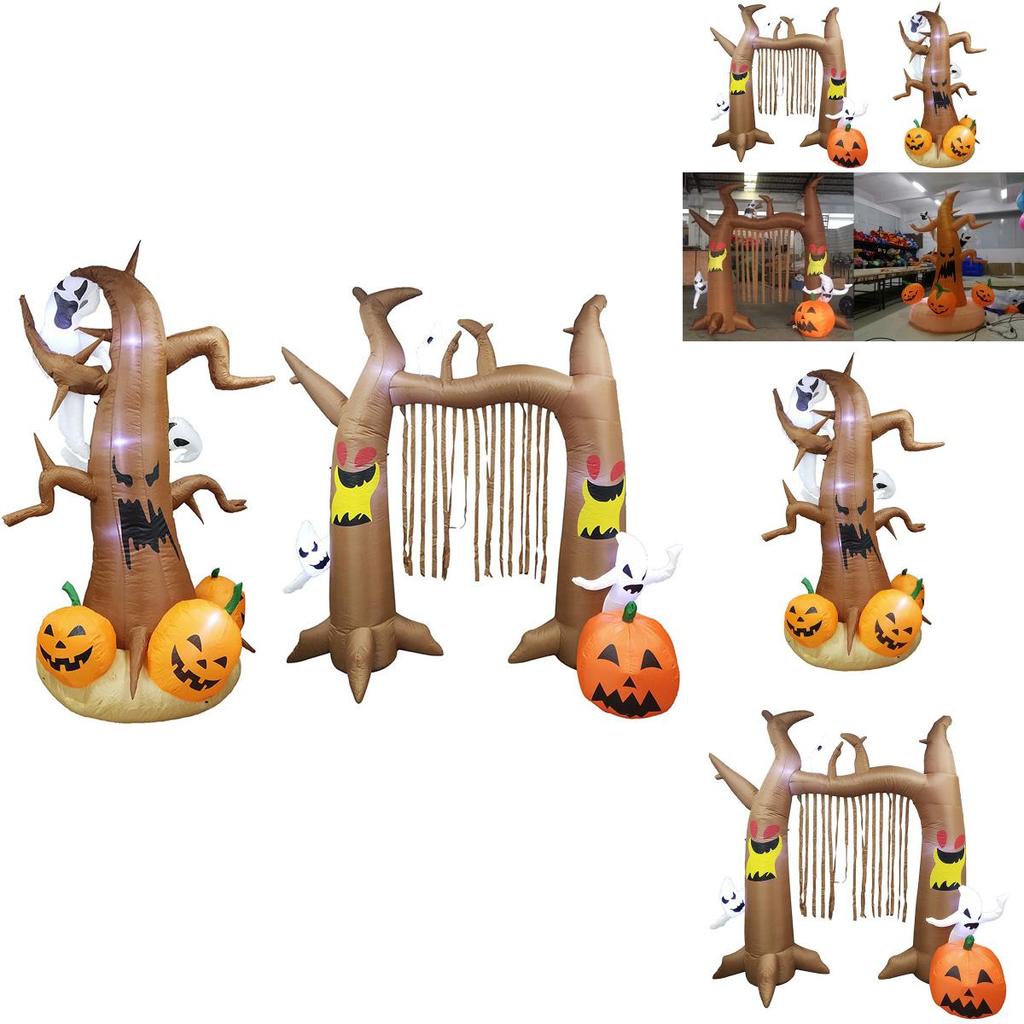 Eye-catching Halloween Inflatable Ghost Doll Arch With Brilliant Led Lights For Your Garden