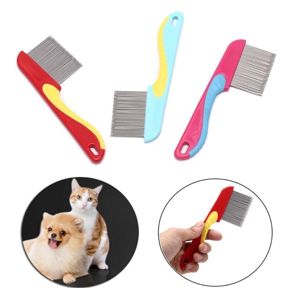 Stainless Steel Dog Flea Comb Fine Toothed Lice Comb Wool Cleaning Supplies Pet Hair Comb Cat