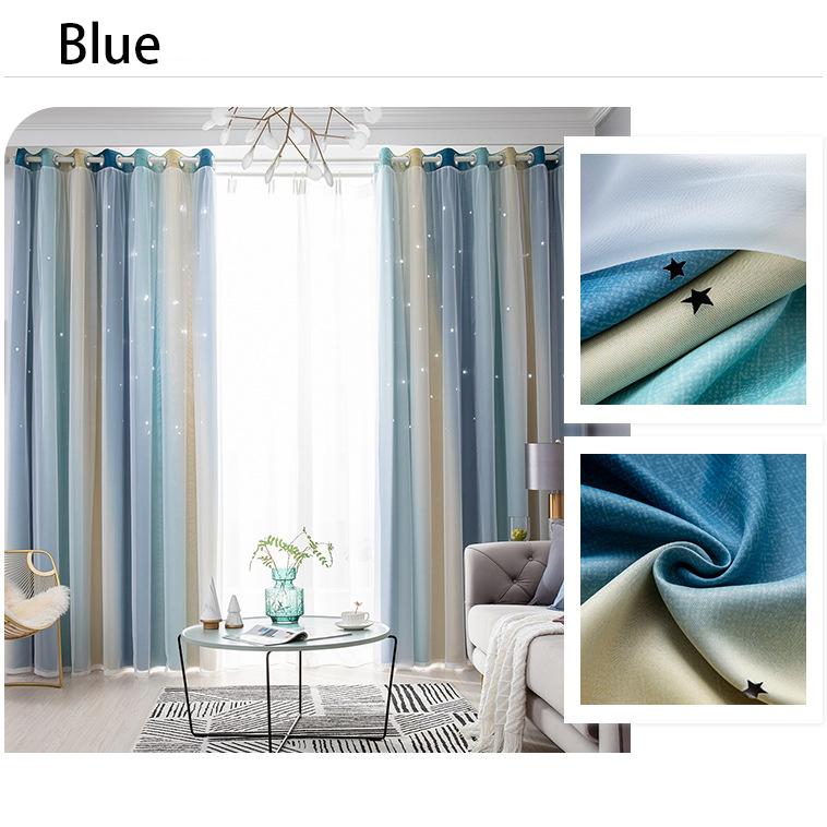 Градиентная Полая Звезда Занавес Затенение Ткань Для Занавеса Спальня Гостиная Пряжа Для Штор