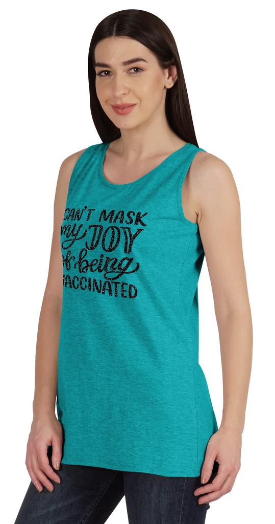 Inkmeso Can't Mask My Joy Of Being Vaccinated Women Pro-Vaccine Tank Top