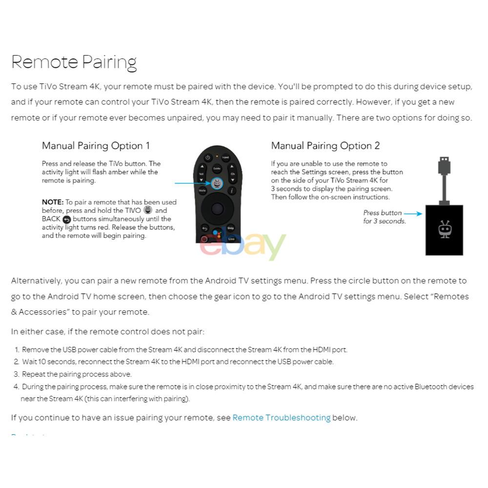 Новый оригинальный пульт R37023B для TDSTV+ TiVo Stream 4K Bluetooth Voice TV Box