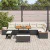 9 Piece Garden Sofa Set with Cushions Black and Cream
