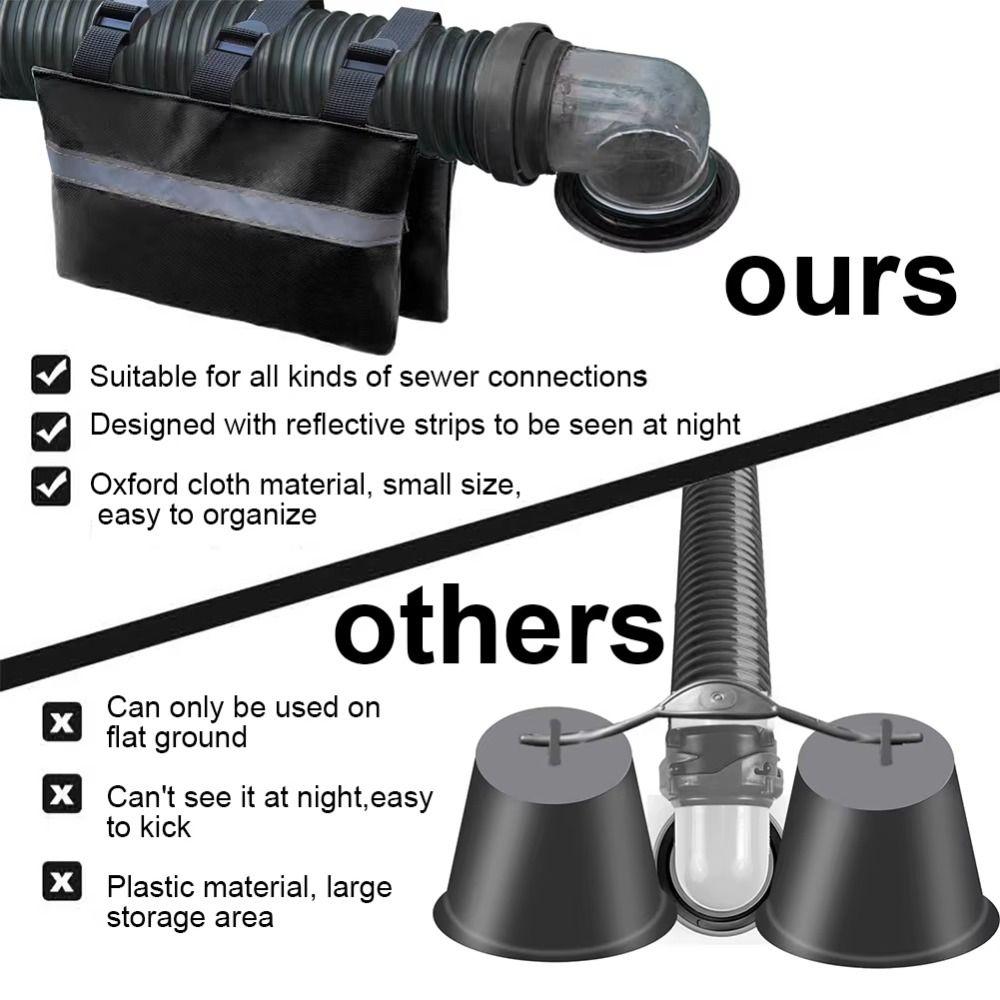 Reflective Strip RV Sewer Weight Bag Heavy Duty Drain Weight Bag Hose Support Device RV Camping