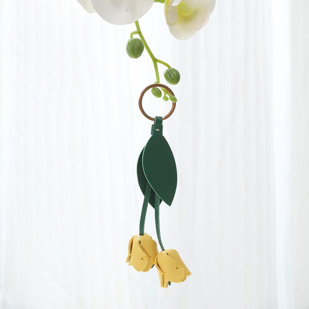 Тюльпан DIY Материал Сумка Ручной Работы Кожа Цветок Сумка Подвеска Пояс Брелок Чехол Мобильного Телефона Декоративный Шнурок Цепочка