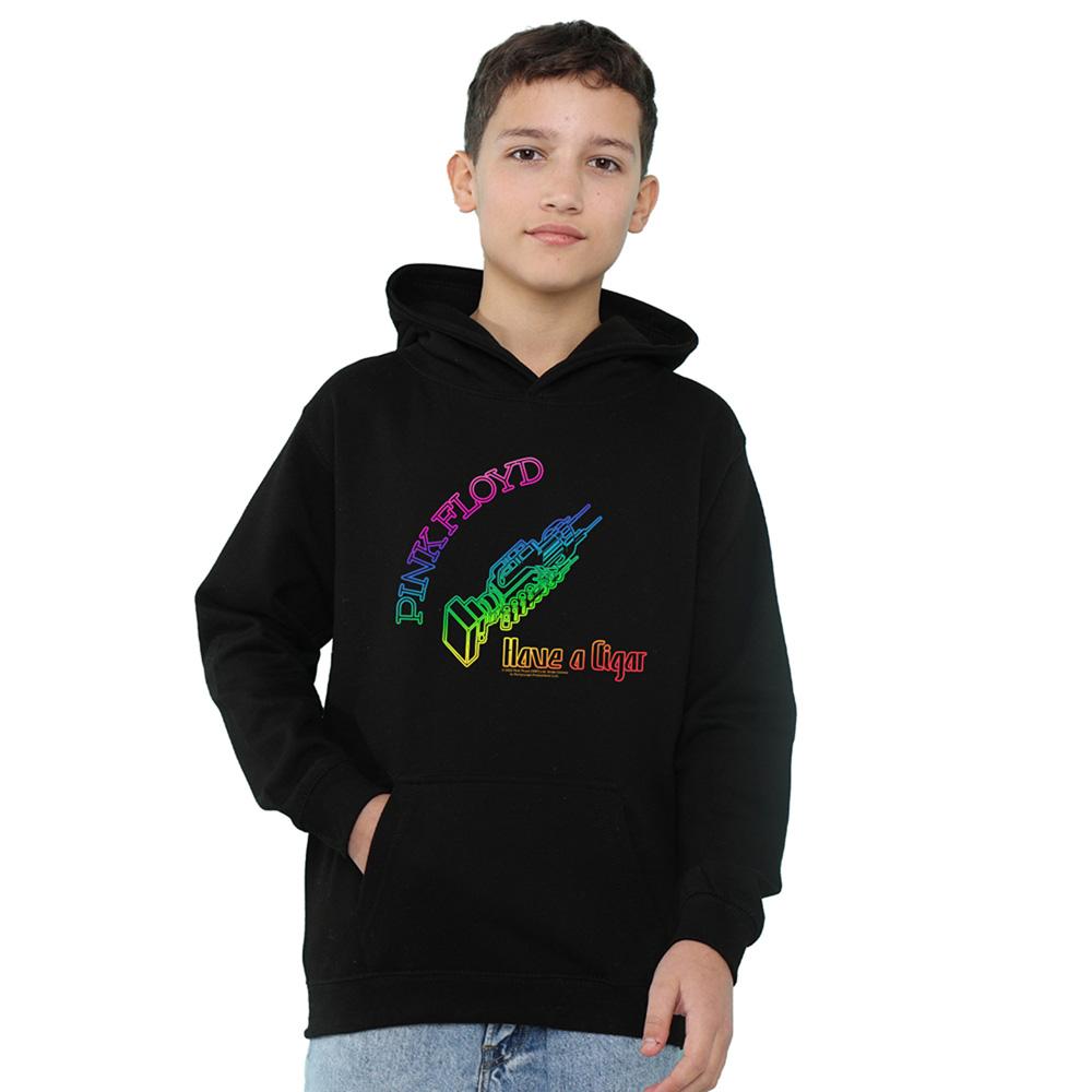 Pink Childrens/Kids Have A Cigar Outline Heather Hoodie