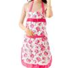 Women's Kitchen Floral Apron With Pockets And Adjustable Waist Belt Waterproof Women's Bib Apron