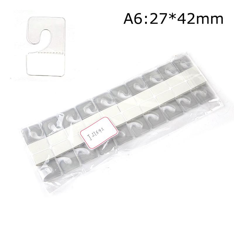 100 шт. ПВХ клейкие бирки с прорезями и отверстиями для подвешивания крючки для коробок с товарами сумки вешалки дисплей