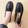 Туфли на танкетке Женские 2025 Новые Повседневные Классические Элегантные Кожаные Туфли Удобная Женская Обувь для Ходьбы