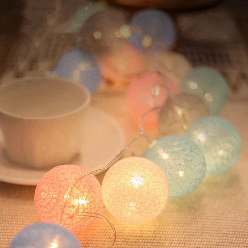 10/20 LEDS USB Balls String 1.5m/3m Cotton Balls String Lights Fairy Lights String  Wedding
