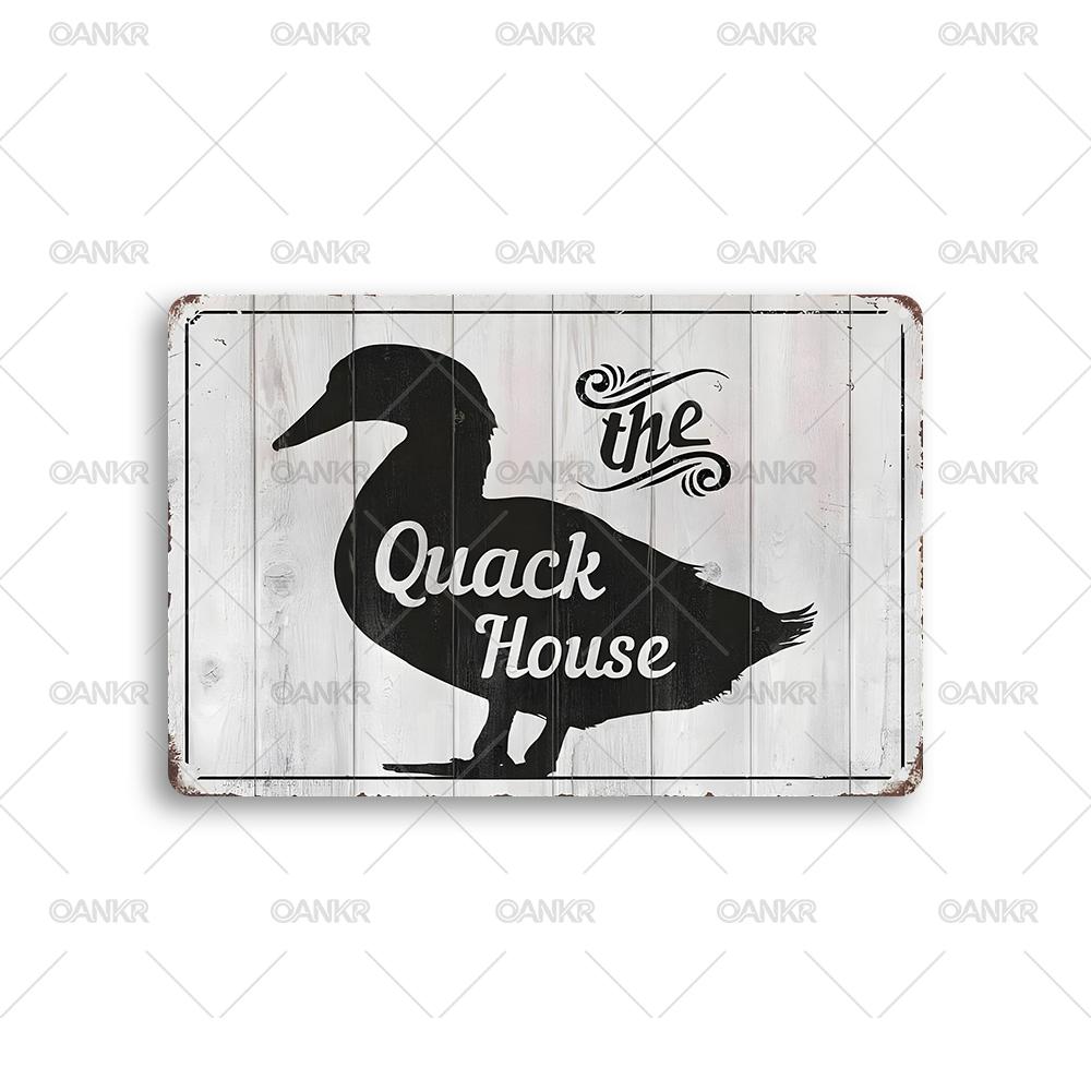 Vintage Duck Poster Metal Tin Sign Duck Quack House Metal Signs for Garden Farm Fence Home Wall Decor Plaque Accessories