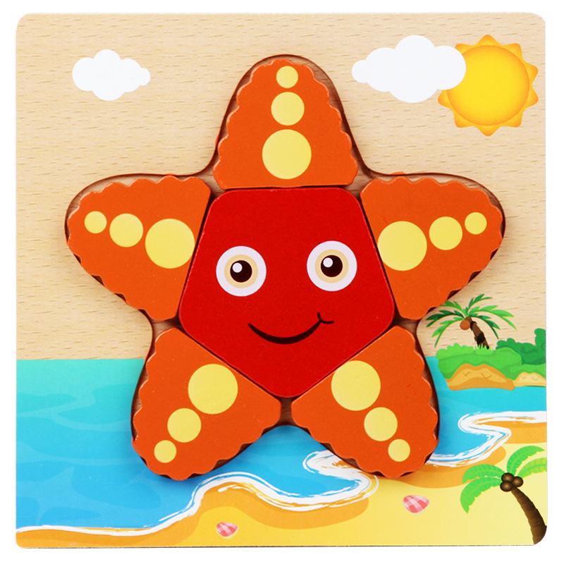 Высококачественные 3D деревянные пазлы, обучающие мультяшные животные, раннее обучение, познание, интеллект, игра-головоломка для детей, игрушки
