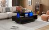Modern High-Gloss Coffee Table with LED Lighting and 2 Drawers – Stylish 90x55x41 cm Side Table with Storage, Load Capacity up to 30 kg