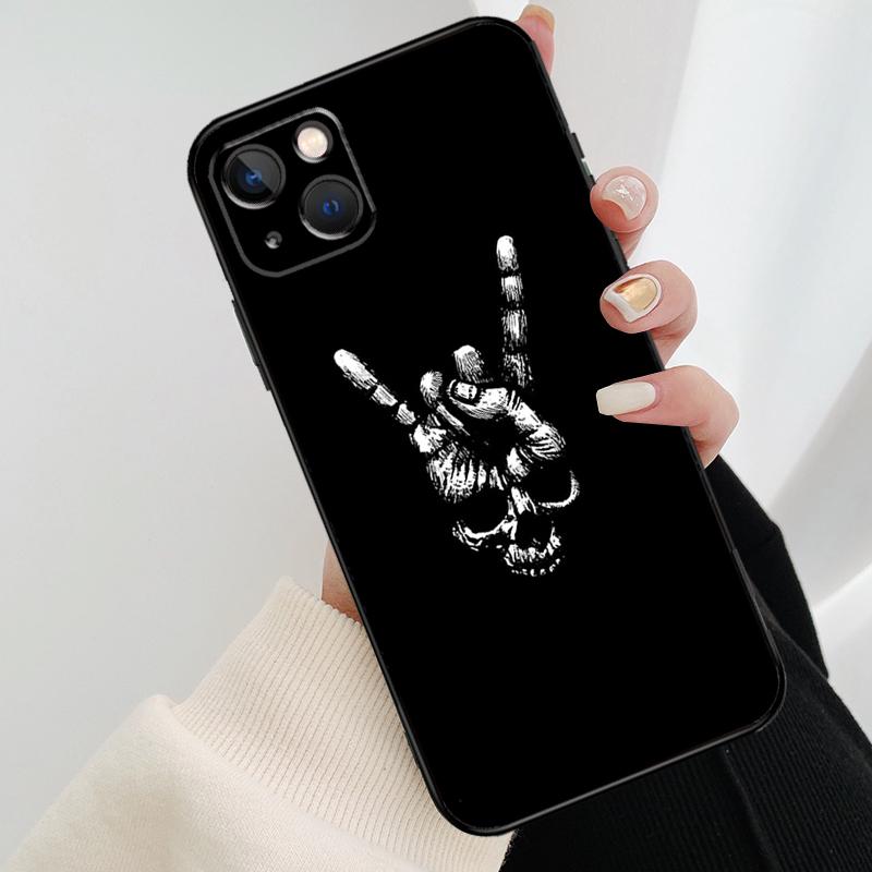 Чехол для телефона с черепом в стиле Рок-н-ролл Для iPhone 17 Pro Max 16 15 14 11 12 13 Pro Max mini 15 16 Plus 16e 17 Air Cover