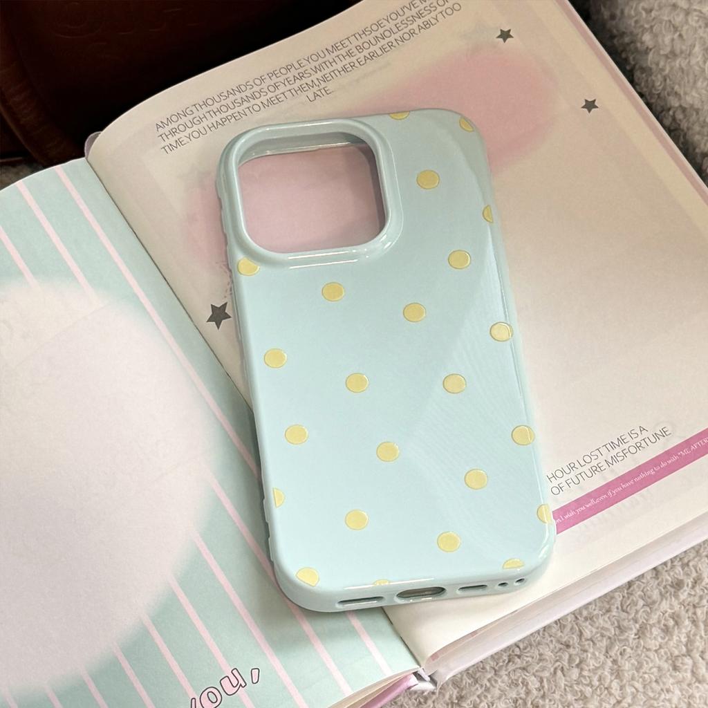 Retro Ins Style Full Screen Polka Dots for Apple 16 Mobile Phone Case for IPhone17pro Max All-inclusive 14 Soft Cases 13
