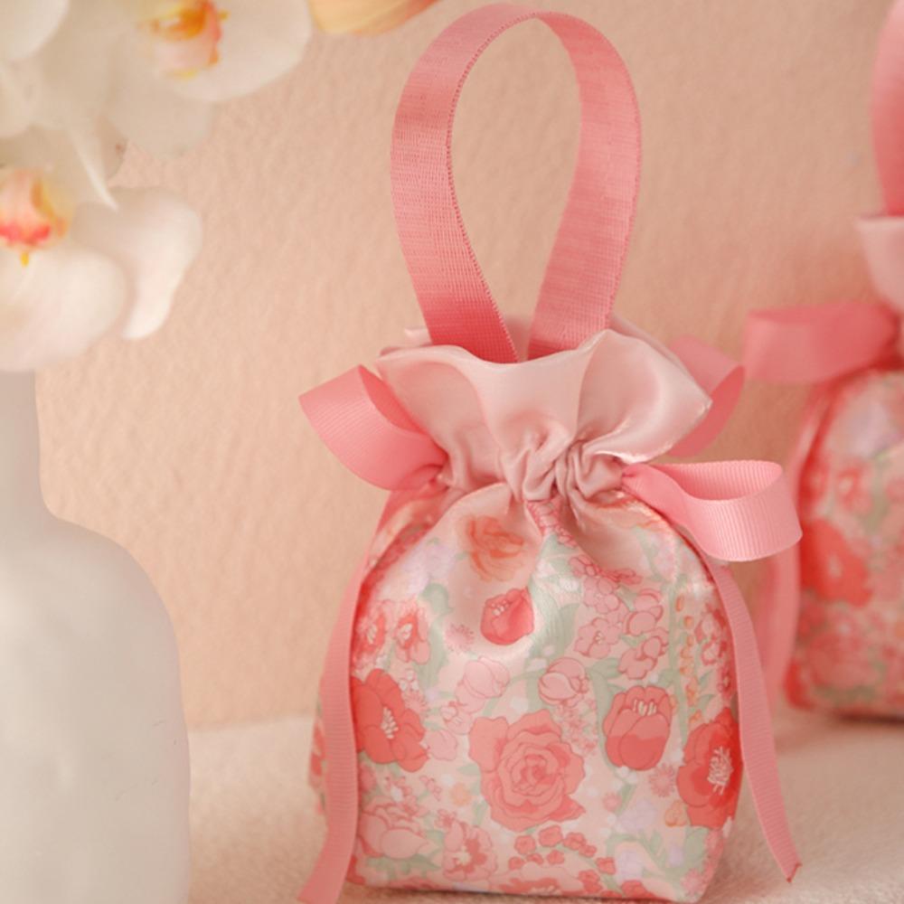 Сумка-мешочек из ткани с кулиской, холщовая сумка с узлом на запястье в корейском стиле, праздничный мешочек для сладостей, фестиваль