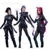 Kpop Demons Hunters Rumi Cosplay Costume Wig Black Leather Battle Suit Adult Women Coat Pants Belt Gloves Halloween Party