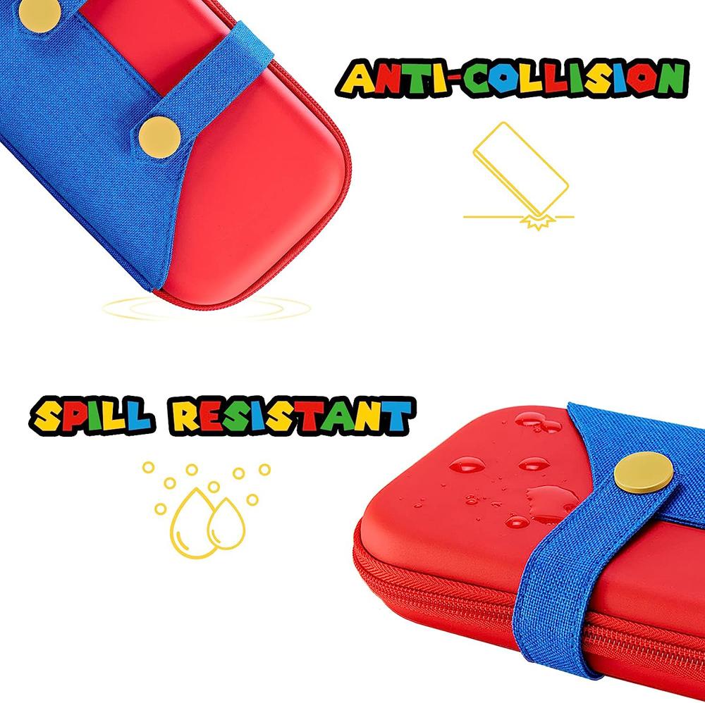 Чехол для хранения EVA Switch, совместимый с Nintendo Switch/OLED, симпатичный портативный чехол для Switch с 10 держателями для игр для Mario