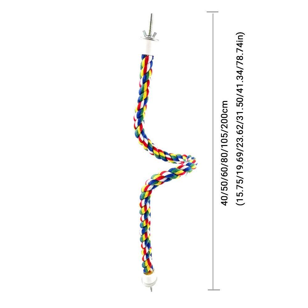 Colorful Parrot Rope Toy 40/80//105/200cm Parrot Stand Chewing Station Bird Perch for Cage  Parrot
