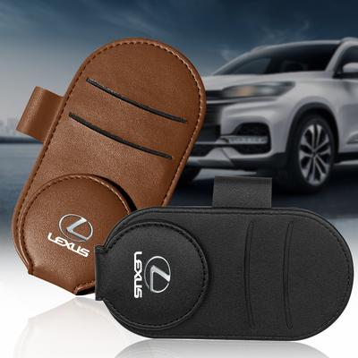 Кожаный зажим для очков на козырек автомобиля, многофункциональный зажим для солнцезащитных очков для ES RX NX LS UX LM LX GX LC RZ IS CT GS RC HS SC LBX