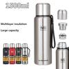 1500ml Vacuum Flasks Large Capacity Thermals Cup Portable Rope Thermos Water Bottle With Tea Infuser