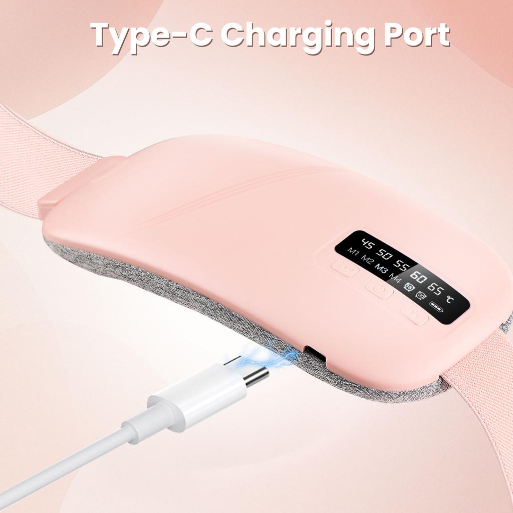 Женская грелка для живота электрическая, грелка для живота с вибрацией, пояс для массажа талии, портативный массажер для облегчения менструальных болей