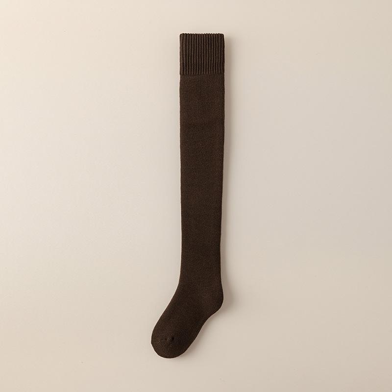 Женские ультратолстые шерстяные носки выше колена - бархатная подкладка для тепла