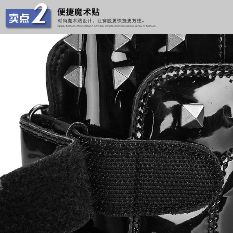 Новые спортивные кроссовки, мужская обувь в стиле хип-хоп, корейская трендовая обувь, британские ботинки на высоком голенище с заклепками, кроссовки для уличных танцев 7
