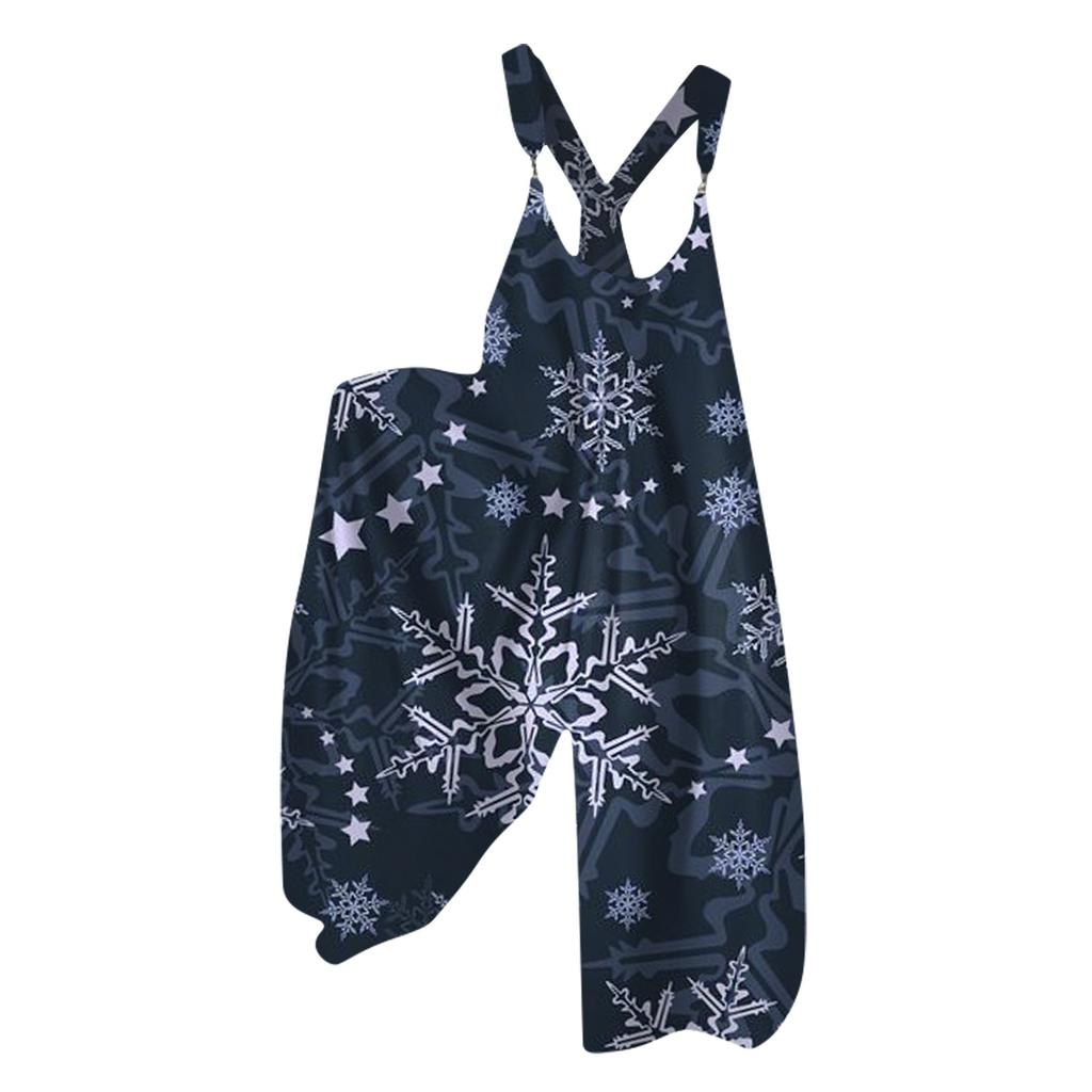 Женский летний комбинезон с рождественским принтом в винтажном стиле (Нерегулируемые ремни)