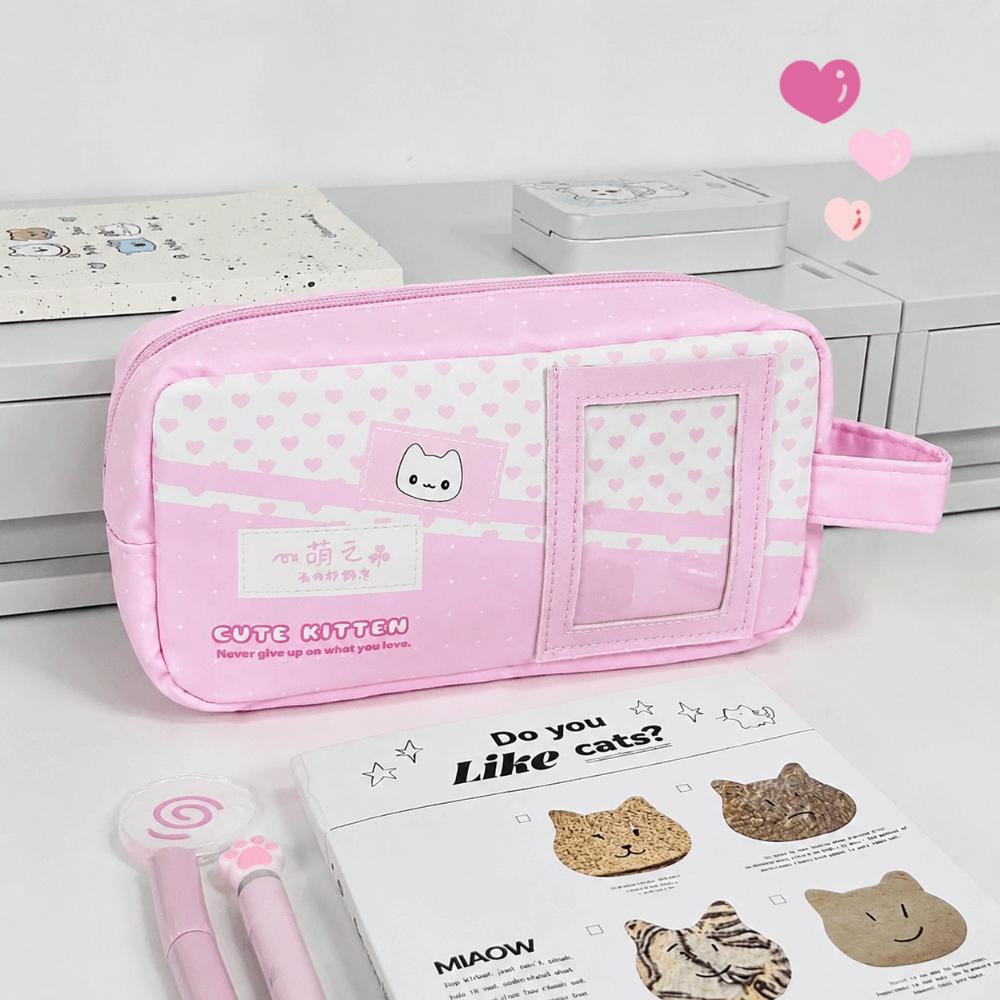 with Handle Pencil Case Multi Colors Stationery Bag Portable Pencil Pouch  School Supplies